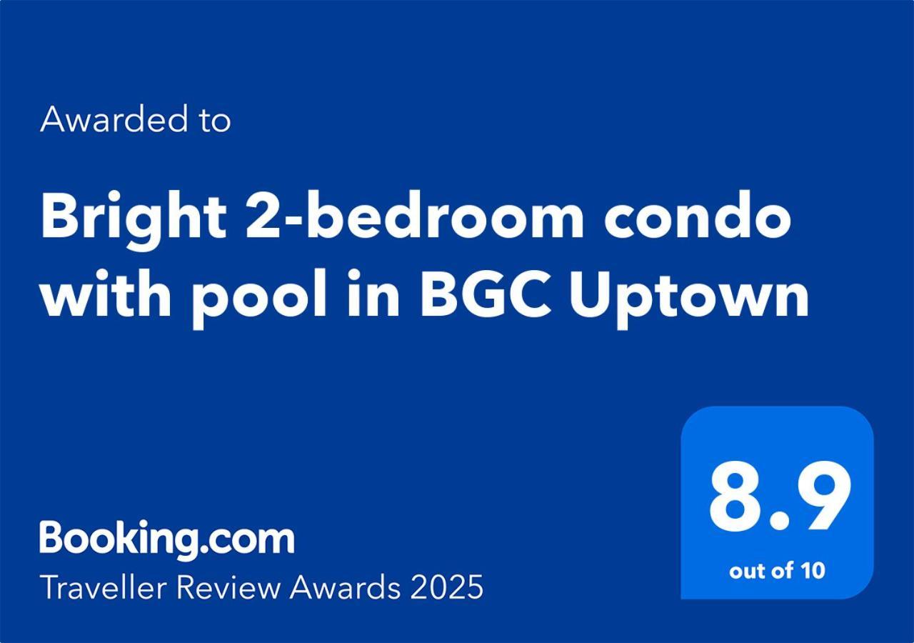 Bright 2-Bedroom Condo With Pool In Bgc Uptown Manila Dış mekan fotoğraf